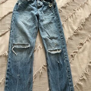 American Eagle Outfitters Frayed Hem 90’s Boyfriend Jeans size 000